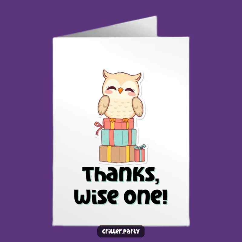 Free Printable Owl Thank You Card: Amused Present Stack DIY Thought
