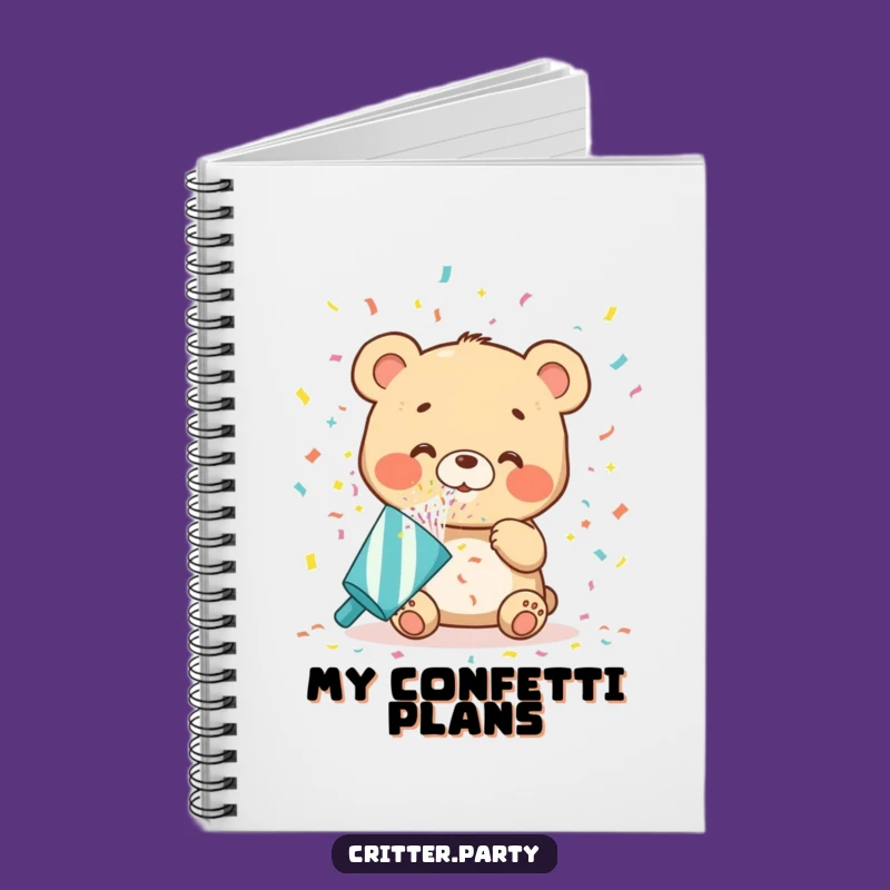 Funny Bear Cub Notebook: Jot Down Fun Ideas with This Confetti Party Cover Design