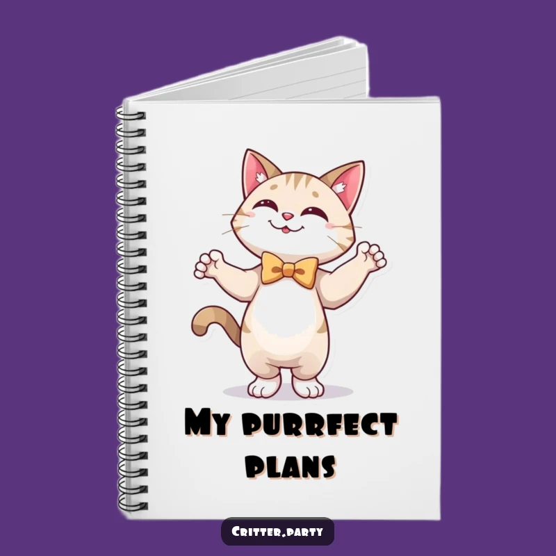 Funny Cat Notebook: Happy Cat Dancing in Bow Tie, Jot Down Ideas with Fun