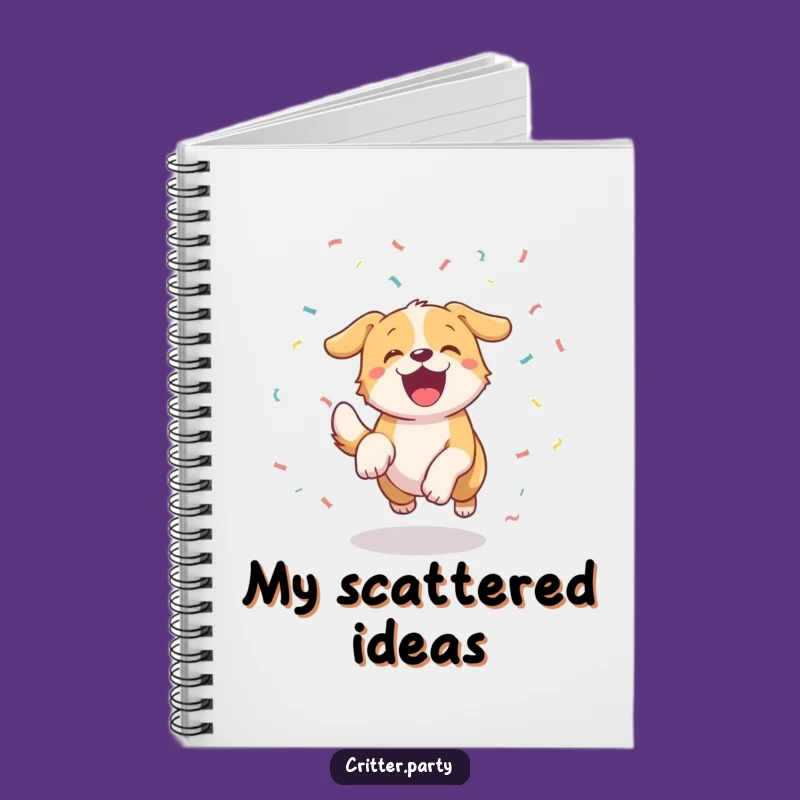 Funny Excited Dog Confetti Notebook: Jot Down Your Happy Thoughts