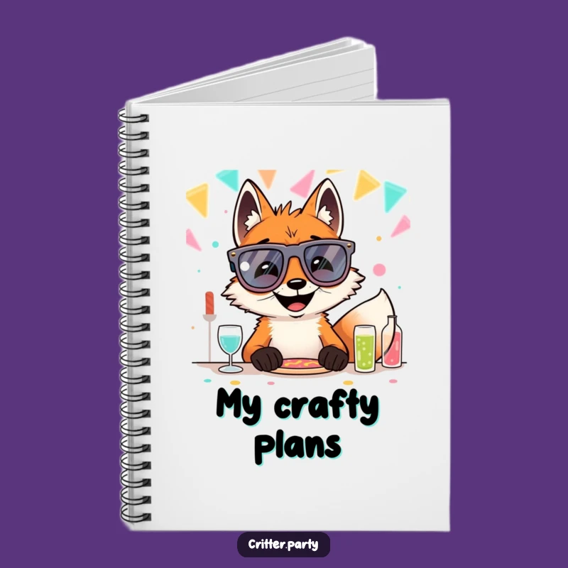 Funny Fox Party Glasses Notebook: Jot Down Your Clever Ideas