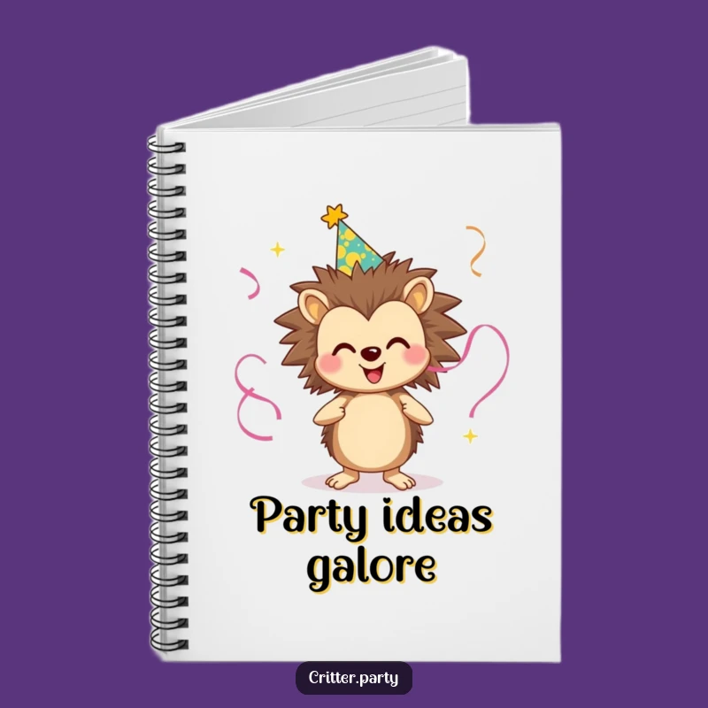 Funny Hedgehog Party Notebook - Jot Down Party Plans, Lined Pages, Perfect Funny Gift