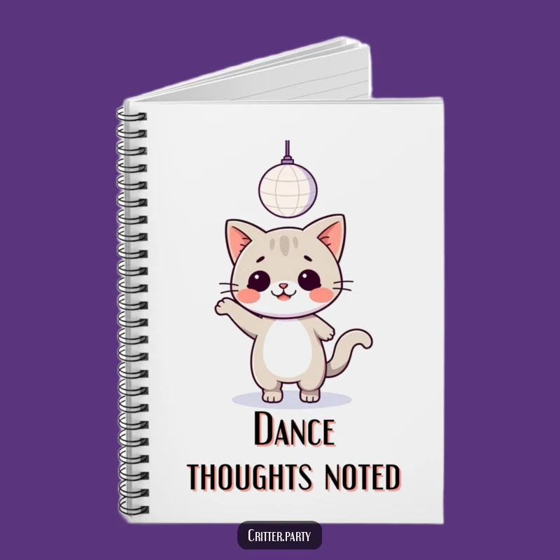Funny Kawaii Cat Notebook: Disco Dancer Journal Gift