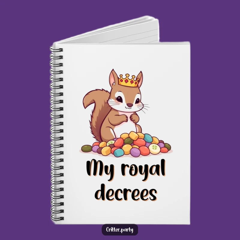 Funny Squirrel King Treats Notebook: Jot Down Royal Ideas