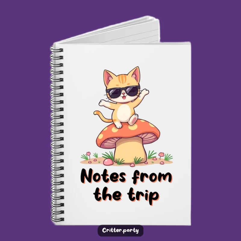 Funny Winking Cat Sunglasses Mushroom Dance Notebook: Jot Down Fun Ideas