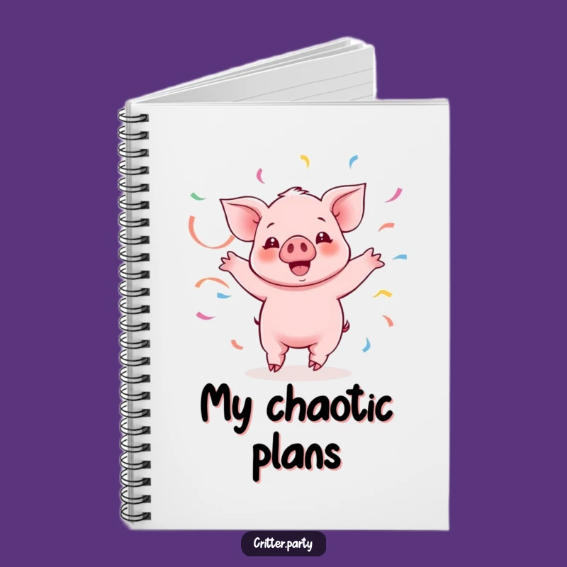 Funny Kawaii Piglet Twirling Notebook: Streamer Piggy Journal, Hilarious Gift Idea