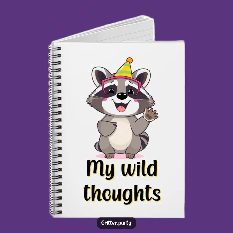 Funny Raccoon Party Mask Notebook: Jot Down Fun with Clapping