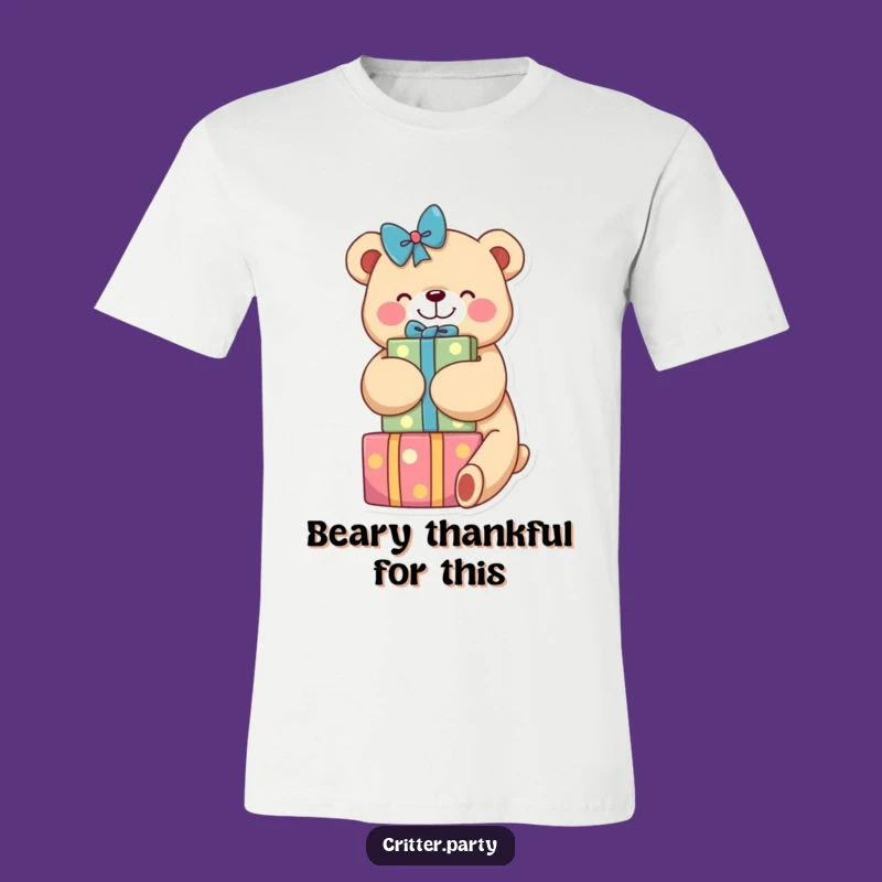 Funny Bear Hugging Presents T-Shirt: Adorable and Funny Gift for All Ages