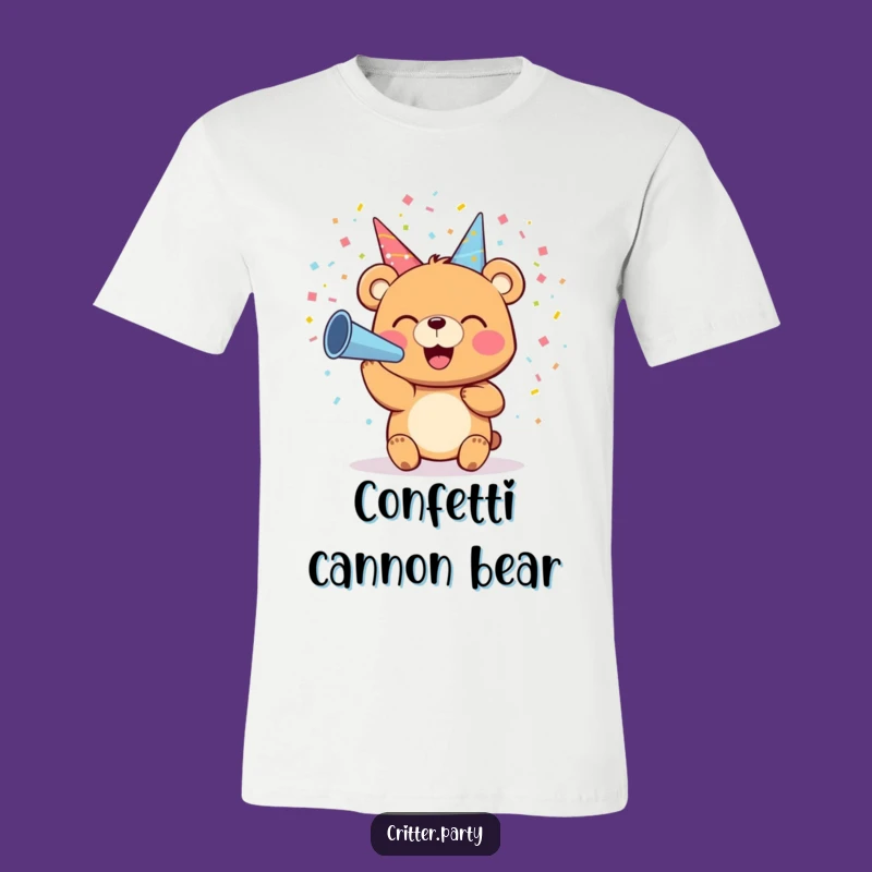 Funny Bear Confetti T-Shirt: Wear Your Party Spirit with Pride and Giggles