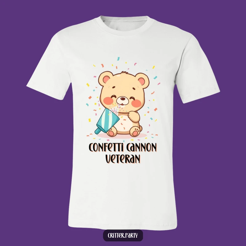 Funny Bear Cub T-Shirt: Celebrate in Style with This Joyful Confetti Party Design
