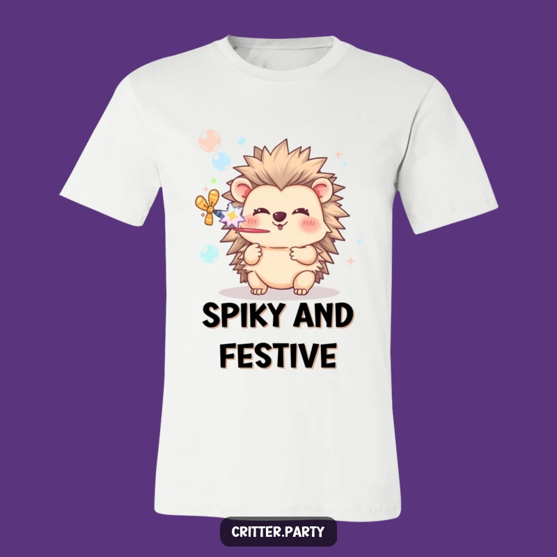 Funny Hedgehog Bubble Popper T-Shirt: Wear Your Joy with This Cute Celebration Tee
