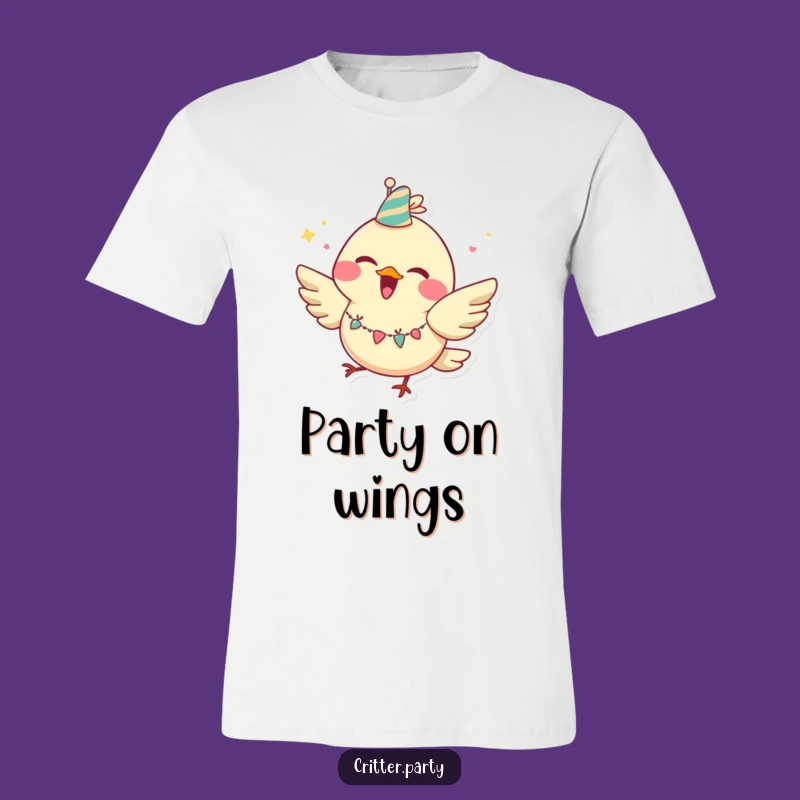 Funny Joyful Bird Party T-Shirt: Hilarious Fluttering Character Tee Gift