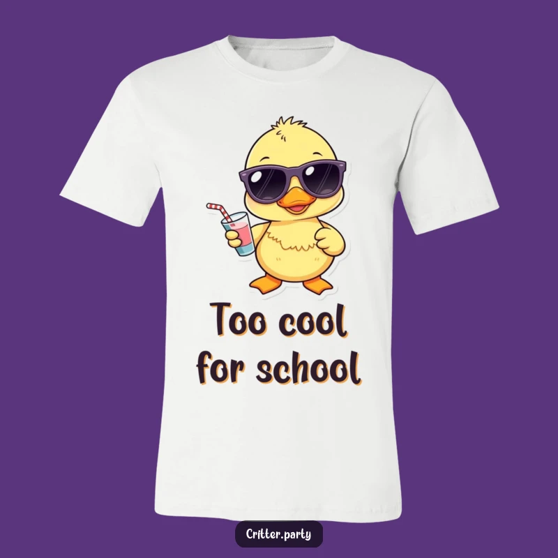 Funny Kawaii Duckling Sunglasses T-Shirt: Cool Drink Duck Tee, Perfect Humorous Gift
