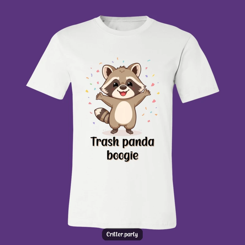 Funny Raccoon Dancing T-Shirt - Wild Moves & Confetti Tee, Comfortable & Energetic, Great Funny Gift