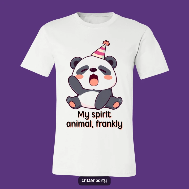 Funny Sleepy Panda Yawning Party Hat T-Shirt - Your Go-To Comfy & Hilarious Tee!