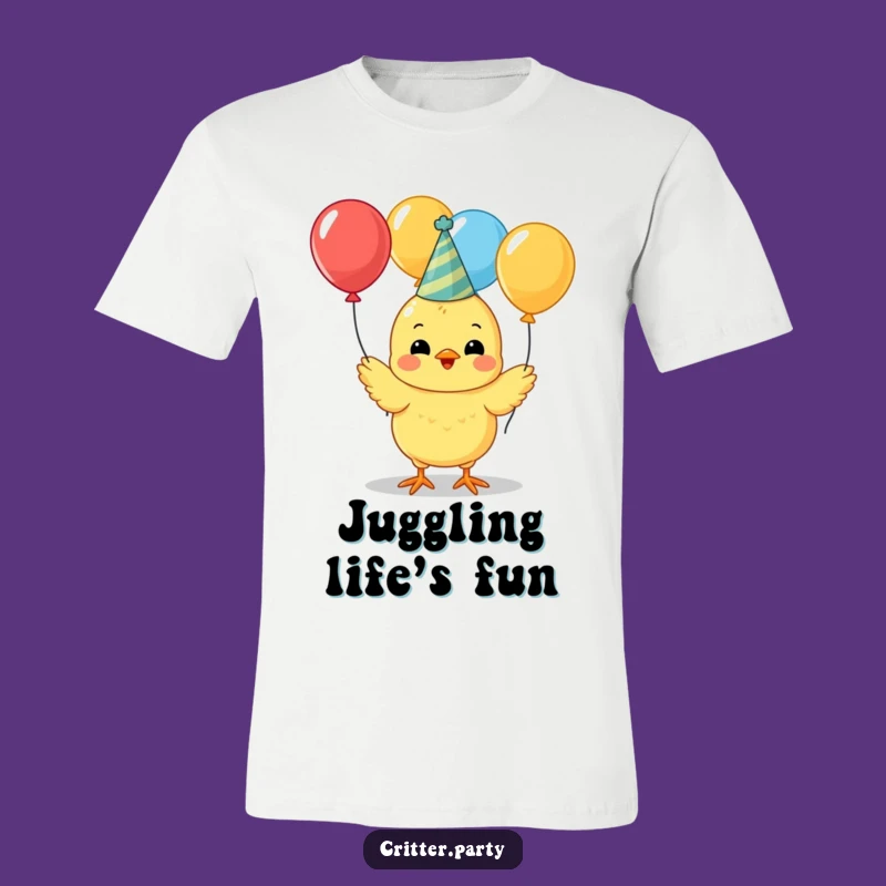 Funny Chick Party T-Shirt: Juggling Balloons Design, Perfect Fun Gift