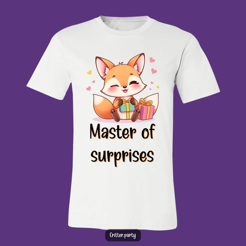 Funny Fox Juggling T-Shirt: Witty Gift Box Play, Ideal Funny Gift for Celebrations