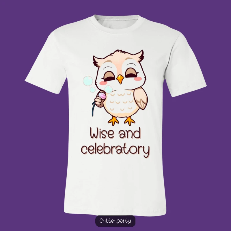 Funny Owl Party T-Shirt: Bubble Blowing Fun, Perfect Gift