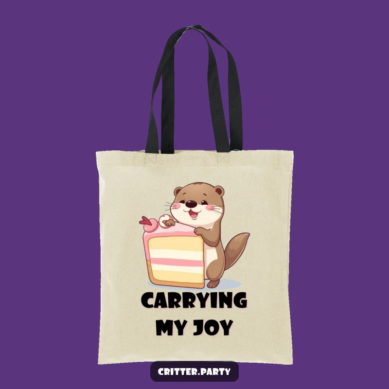 Funny Otter Cake Dance Tote Bag: Carry Your Essentials with Hilarious Otter Party Vibes