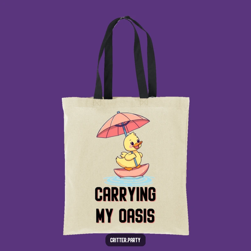Funny Duckling Umbrella Tote Bag: Carry Your Fun with Hilarious Tropical Style