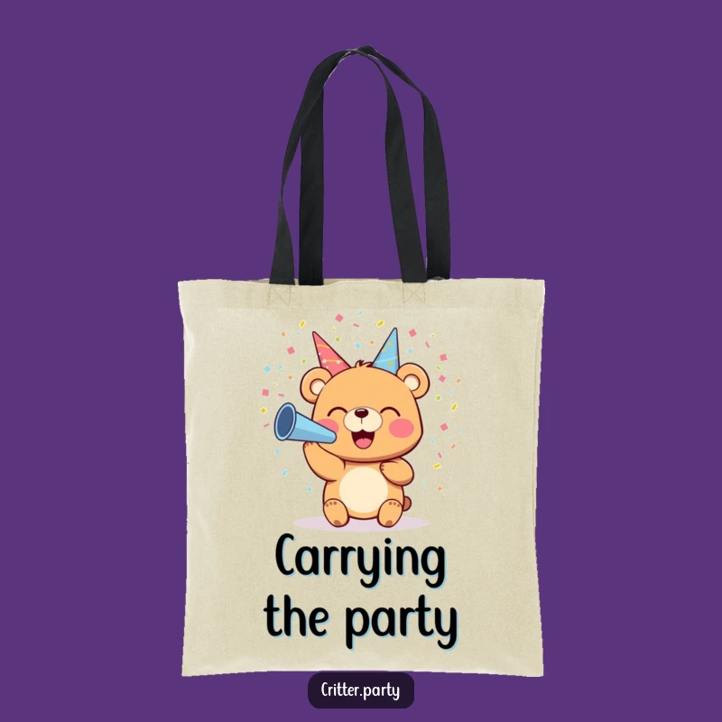 Funny Bear Confetti Tote Bag: Carry Your Party Essentials with Joy and Style