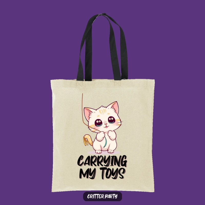 Funny Cat Streamer Tote Bag: Carry Your Playful Spirit with Feline Flair