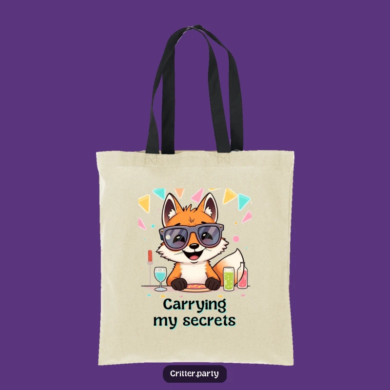 Funny Fox Party Glasses Tote Bag: Carry Your Party Essentials with Style