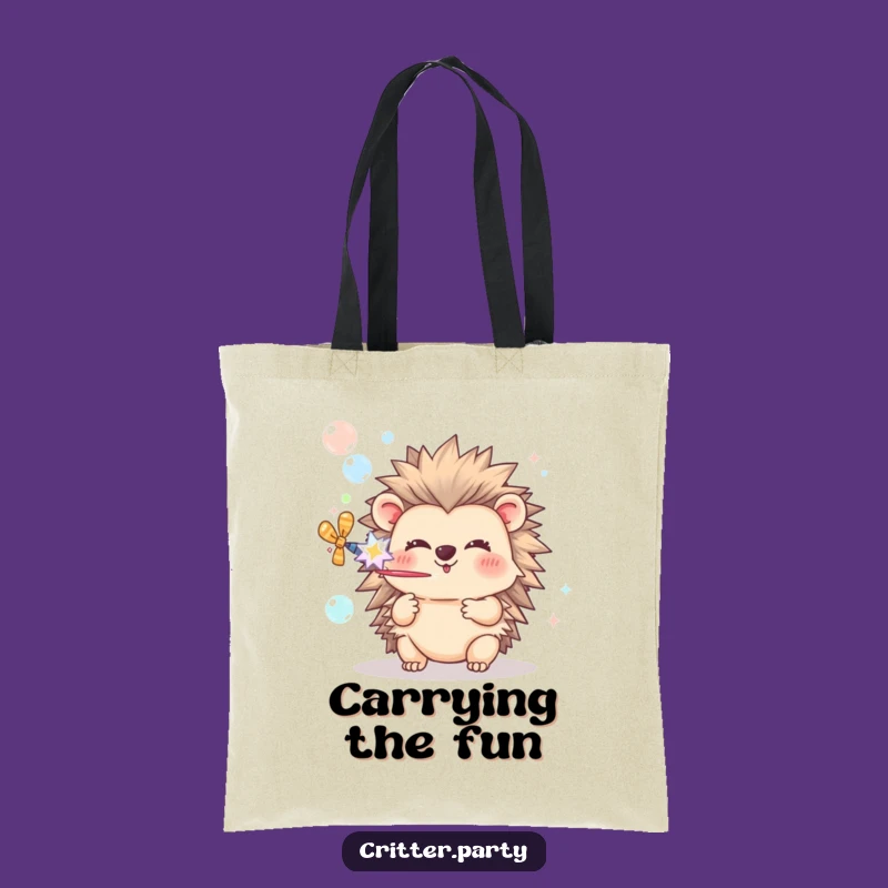 Funny Hedgehog Bubble Popper Tote Bag: Carry Your Day with Cheerful Hedgehog Vibes
