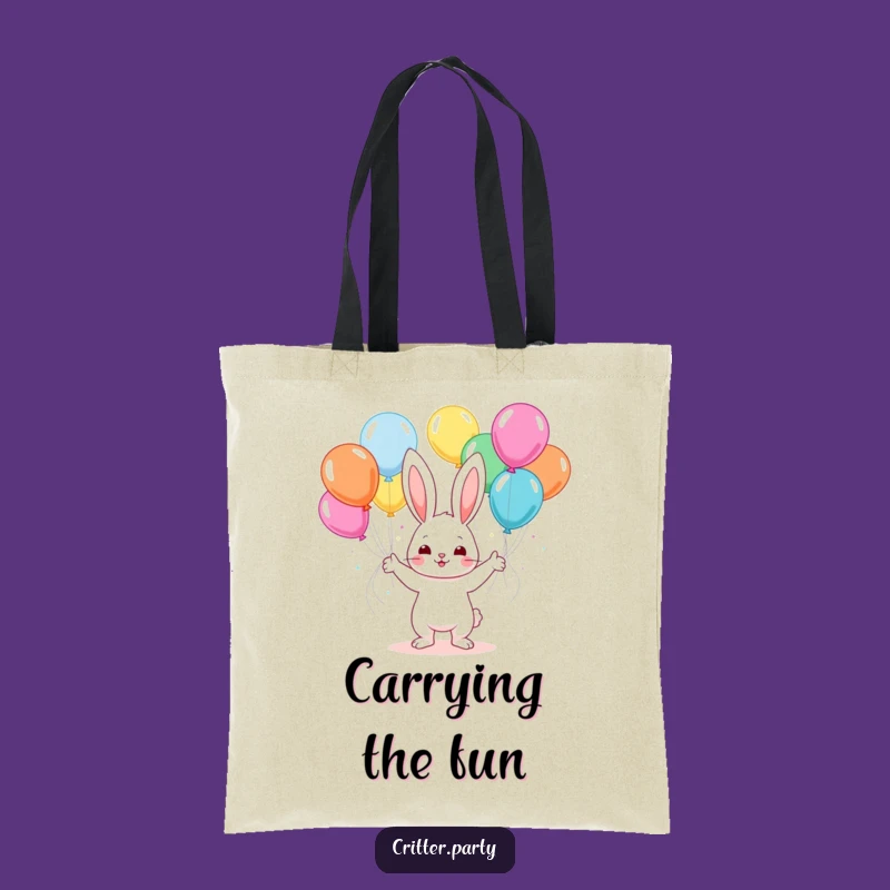Funny Kawaii Bunny Tote Bag: Festive Party Accessory Gift