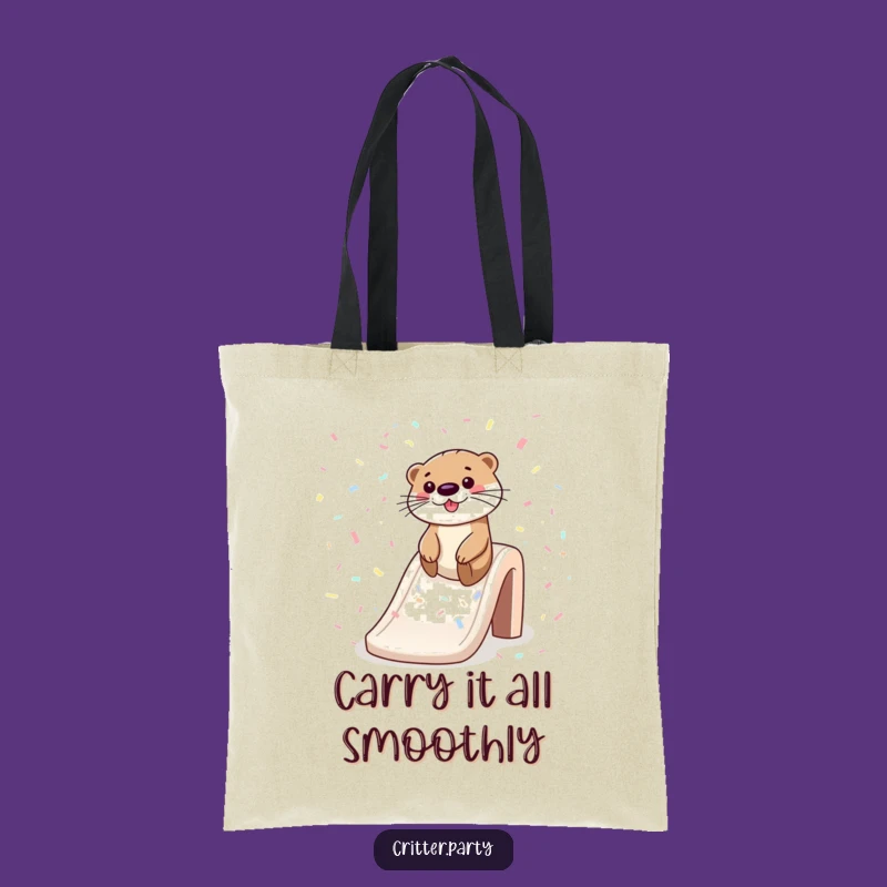 Funny Otter Confetti Slide Tote Bag: Carry Your Fun Everywhere
