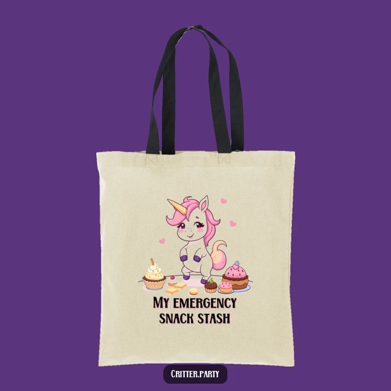 Funny Unicorn Tote Bag: Giggling Dancer, Perfect Carry-all for Treat Lovers