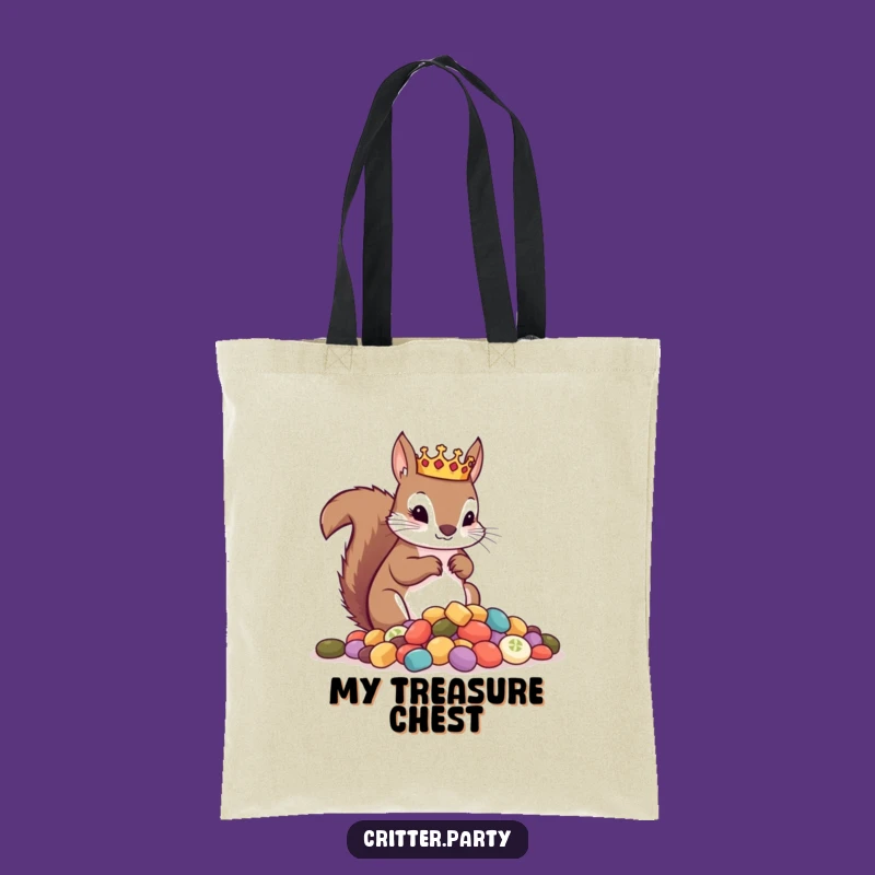 Funny Squirrel King Treats Tote Bag: Carry Your Treasures in Style